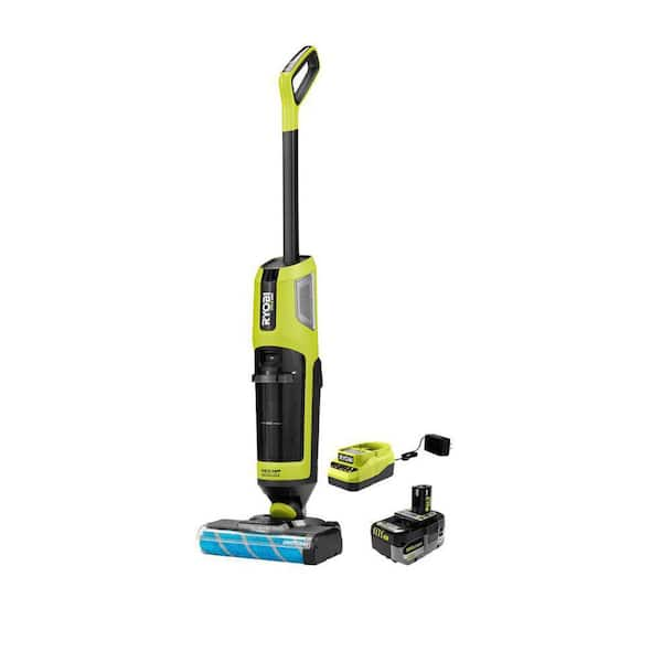 RYOBI ONE HP 18V Brushless Cordless Wet Dry Stick Mop and Vacuum Kit with 4.0 Ah Battery and Charger PBLSV747K The Home Depot