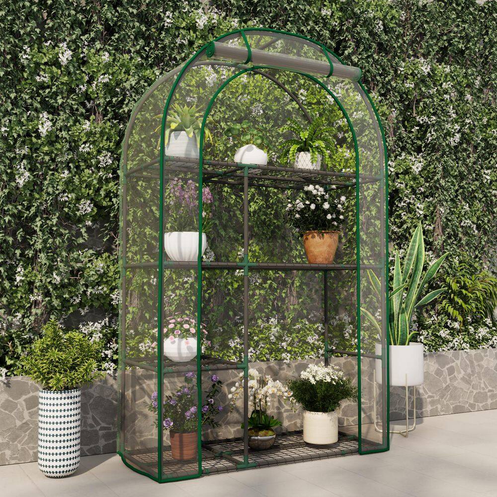 LATTOY Walk-in Greenhouse 40 in. W x 18 in. D x 63 in. H Portable