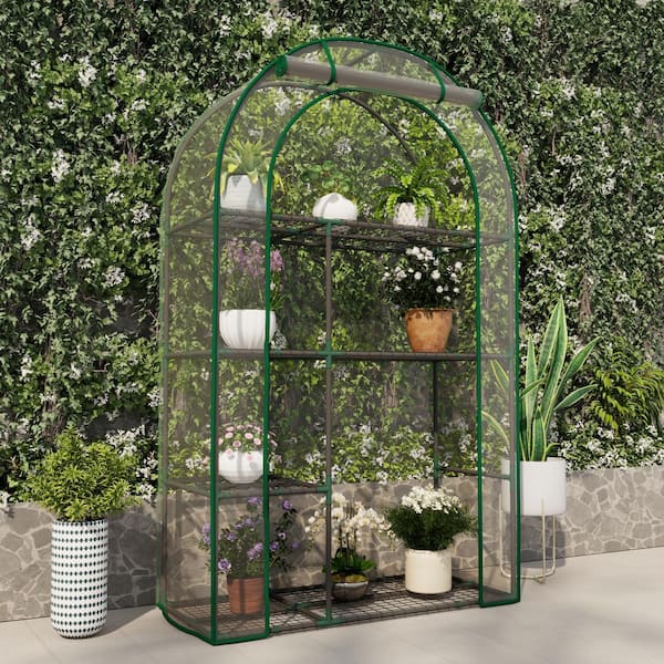 LATTOY Walk-in Greenhouse 40 in. W x 18 in. D x 63 in. H Portable