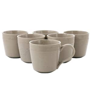 Milbrook 6 Piece 15 oz. Stoneware Beverage Mug Set in Mocha Brown