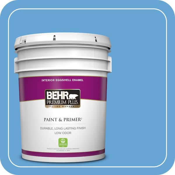 BEHR PREMIUM PLUS 5 gal. #560B-5 Ocean Tropic Eggshell Enamel Low Odor Interior Paint & Primer