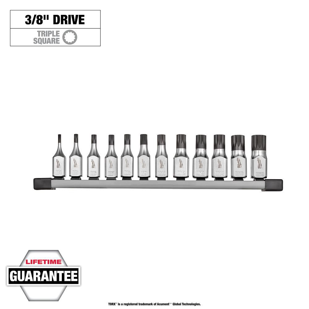 3/8" Drive Triple Square Bit Socket Set (12-Piece)