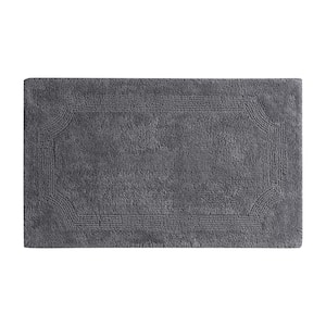 Solid Reversible Charcoal 17 in. x 24 in. Bath Mat