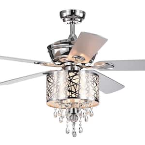 Garvey 52 in. Chrome Indoor Remote Controlled Ceiling Fan with Light Kit
