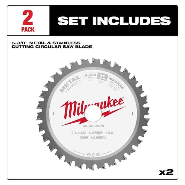 5-3/8 in. x 30 Teeth Metal & Stainless Cutting Circular Saw Blade (2-Pack)