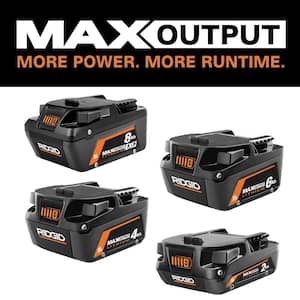 18V 8.0 Ah MAX Output EXP Lithium-Ion Battery with 6.0 Ah, 4.0 Ah, and 2.0 Ah MAX Output Batteries