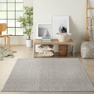 Natural Texture Ivory Grey 4 ft. x 6 ft. All-Over Design Contemporary Area Rug