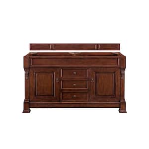 Brookfield 59.5 in. W x 22.8 in. D x 33.5 in. H Double Bath Vanity Cabinet without top in Warm Cherry