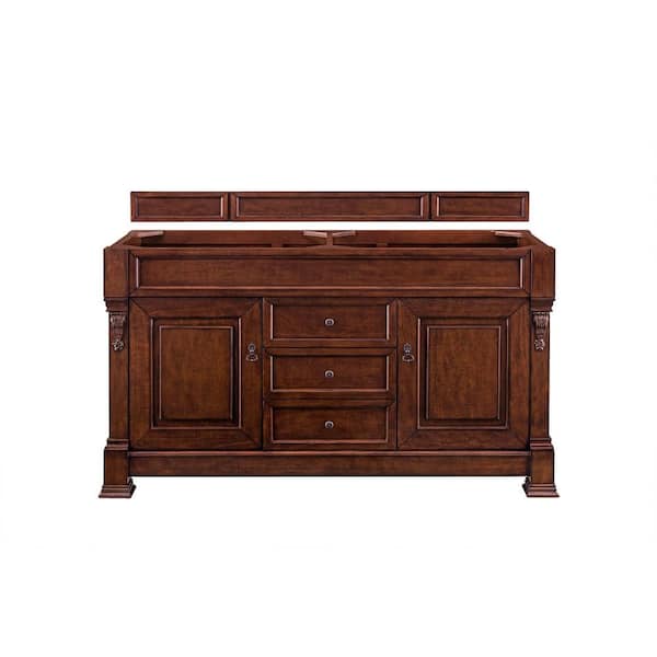 James Martin Vanities Brookfield 59.5 in. W x 22.8 in. D x 33.5 in. H Double Bath Vanity Cabinet without top in Warm Cherry