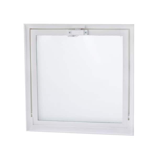 TAFCO WINDOWS 15.75 in. x 15.75 in. Hopper Vent with Screen for Glass Block Windows