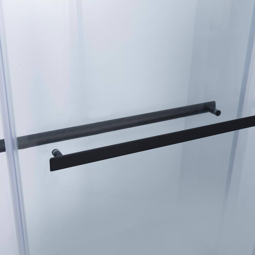 Spezia 60" Matte Black Frameless Sliding Shower Door with Clear Glass