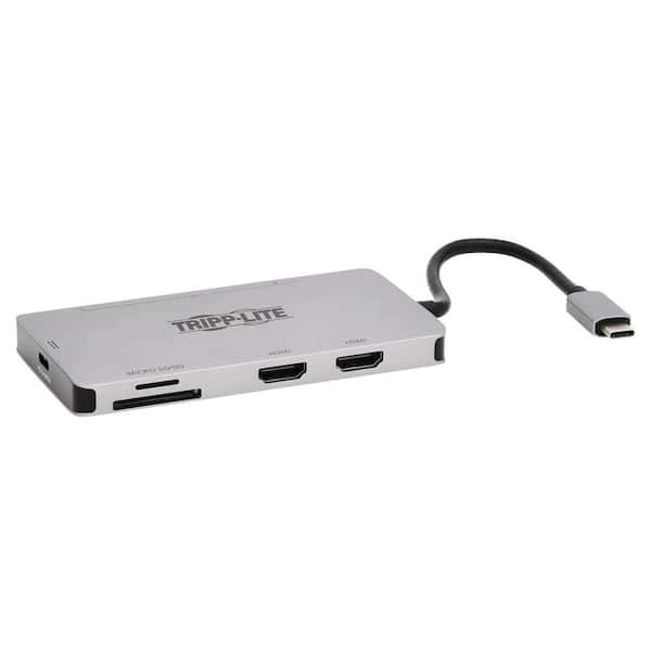 Tripp Lite USB-C Dual-Display 8-Port Dock with PD Charging, Black