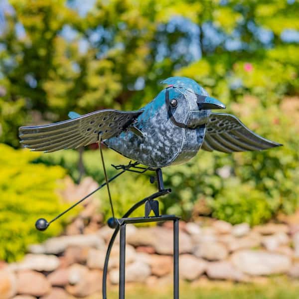 Zaer Ltd. International 61 in. Tall Flying Blue Jay Iron Swing
