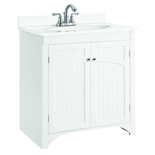 Design House Cottage 30 in. W x 21 in. D Two Door Unassembled Vanity Cabinet Only in White