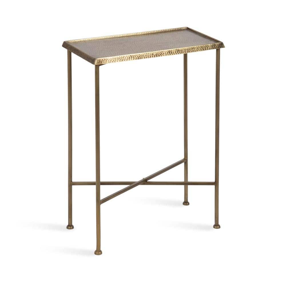 Sanzo 17 in. Gold Rectangle Metal End Table - thumbnail 8