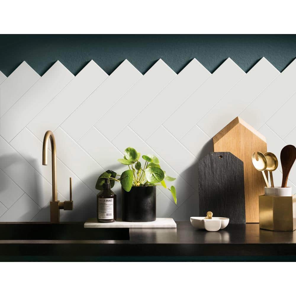 Ice White 4x16 Matte Ceramic Subway Tile