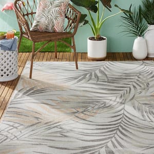 Malibu Palm Springs Ivory/Rust 8 ft. x 10 ft. Indoor/Outdoor Area Rug
