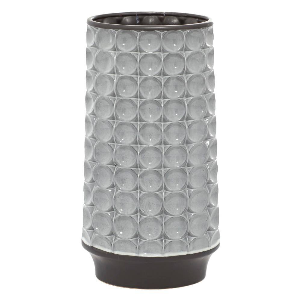 Silver Geometric Pattern Ceramic Decorative Vase