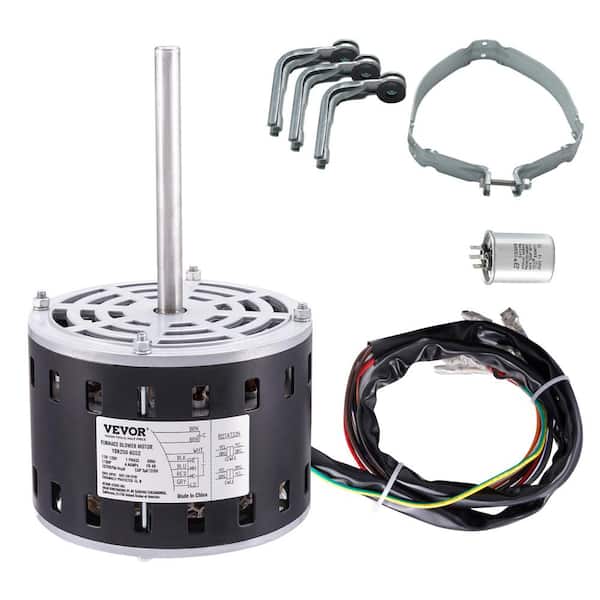 1/3 HP Furnace Blower Motor 5.2 in. Shaft Length 110/120-Volt 1075 RPM 4 Speeds CW/CCW Rotation with 11 in. Hold Hoop
