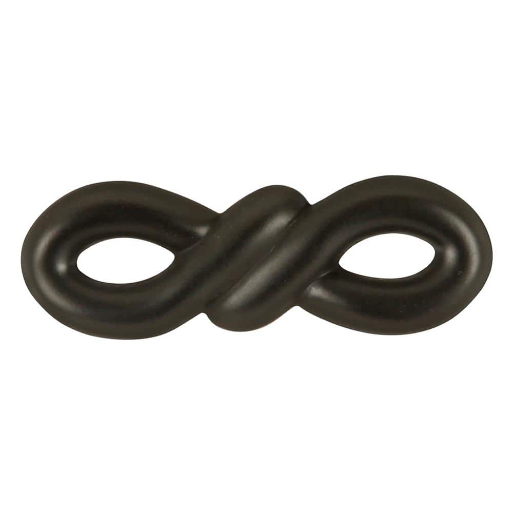 Black Iron Oval Designer Cabinet Knob with Mounting Hardware