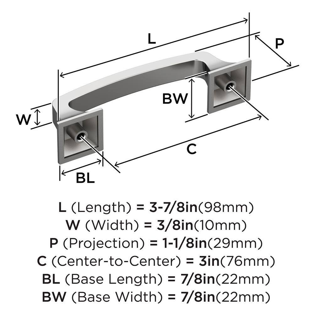 Polished Chrome 3-Inch Traditional Cabinet Bar Pull