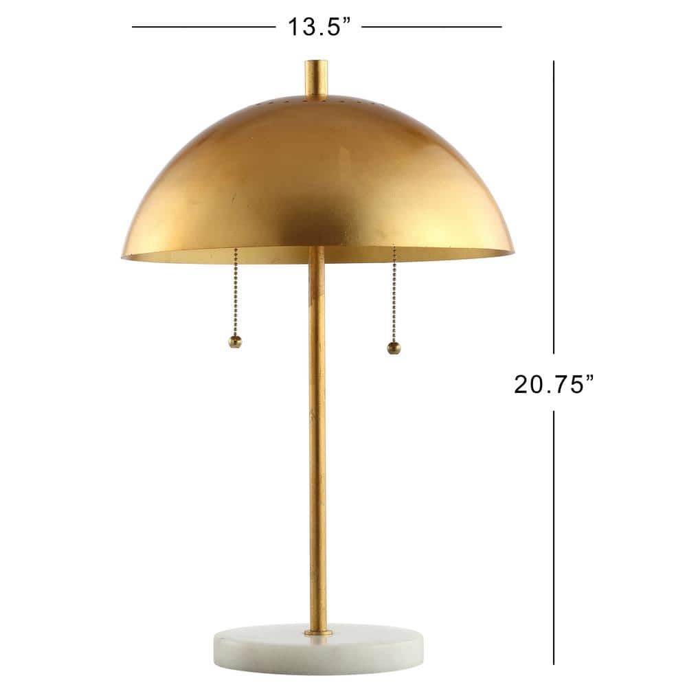 Ella 20.75" Gold Leaf Dome Table Lamp with Marble Base