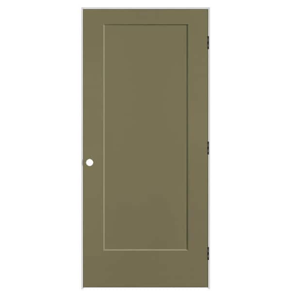 Masonite 36 in. x 80 in. 1-Panel Lincoln Park Left-Hand Solid Core Truly Olive Molded Composite Single Prehung Interior Door