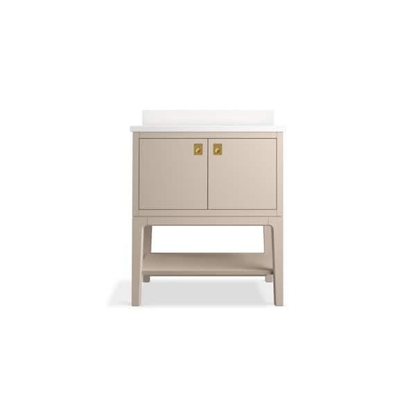 Seagrove By Studio McGee 30 in. Bathroom Vanity Cabinet in Light Clay With  Sink And Quartz Top
