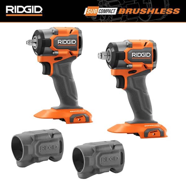 18V SubCompact Brushless 2Tool Combo Kit w/ 3/8 in. Impact Wrench, 1/2 in. Impact Wrench (Tools Only) & Protective Boots