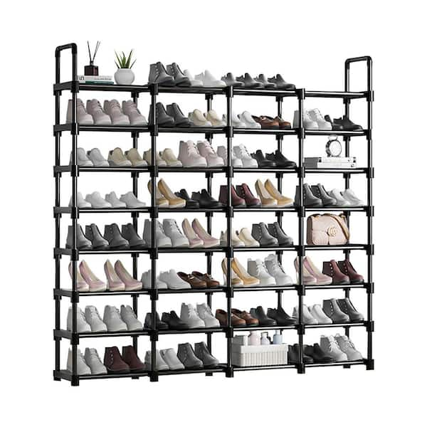 57 in. H 48-Pair 8-Tier Black Metal Shoe Rack shoe-38rows - The Home Depot