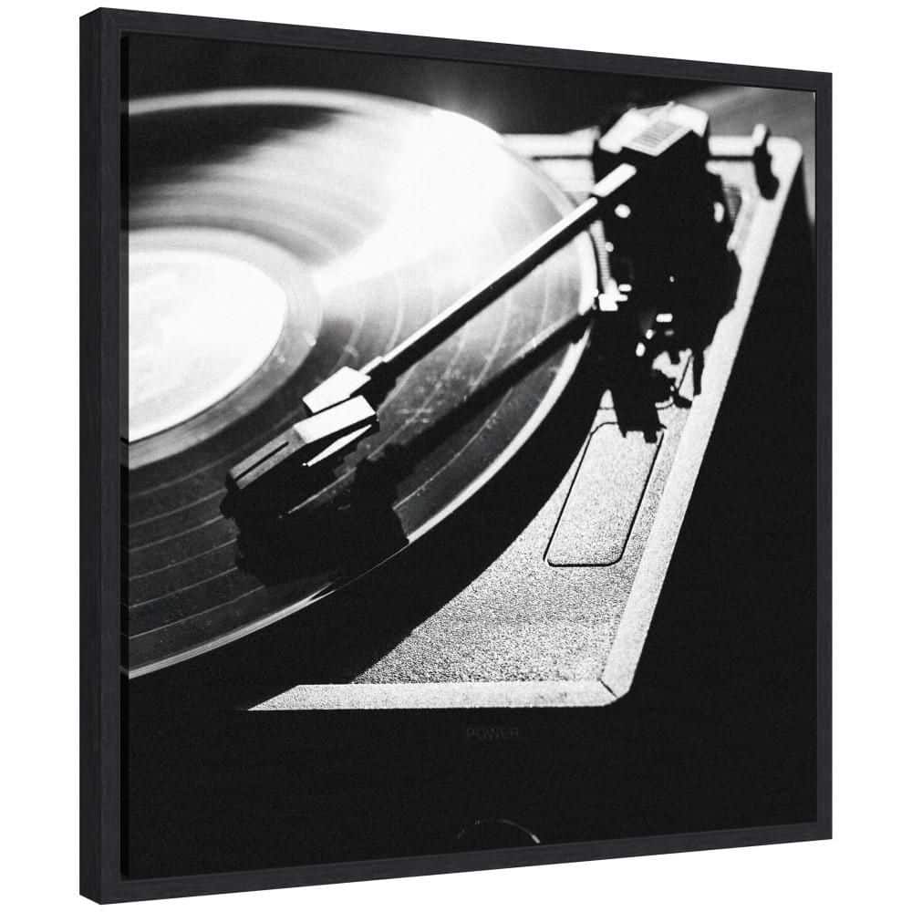 Sylvie "Vinyl Record Player" by Alicia Abla Black Framed Art Print 22 in. x 22 in.