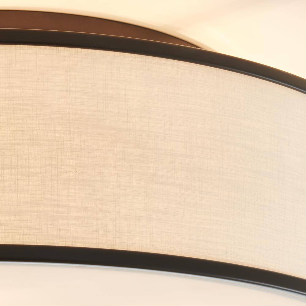 Lennon 30" Ivory Linen Shade Oil Rubbed Bronze Semi-Flush Mount