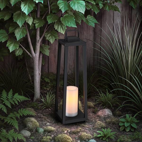 DANCYHOME 24 in. Black Modern Rechargeable Integrated LED Candle