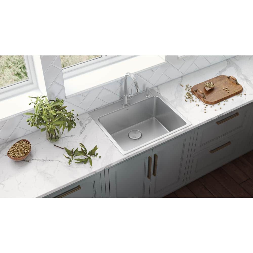 23 x 20 Inch Stainless Steel Drop-In Single Bowl Kitchen Sink