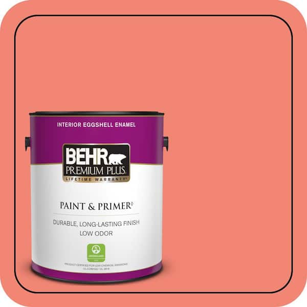 BEHR PREMIUM PLUS 1 gal. #T16-07 Coralette Eggshell Enamel Low Odor Interior Paint & Primer