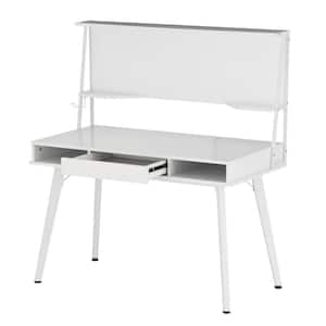 FUFU&GAGA Rectangular White Wooden Computer Desk, Writing Desk