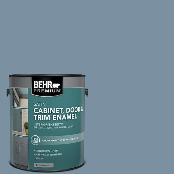 BEHR PREMIUM 1 gal. #S510-4 Jean Jacket Blue Satin Enamel Interior/Exterior Cabinet, Door & Trim Paint
