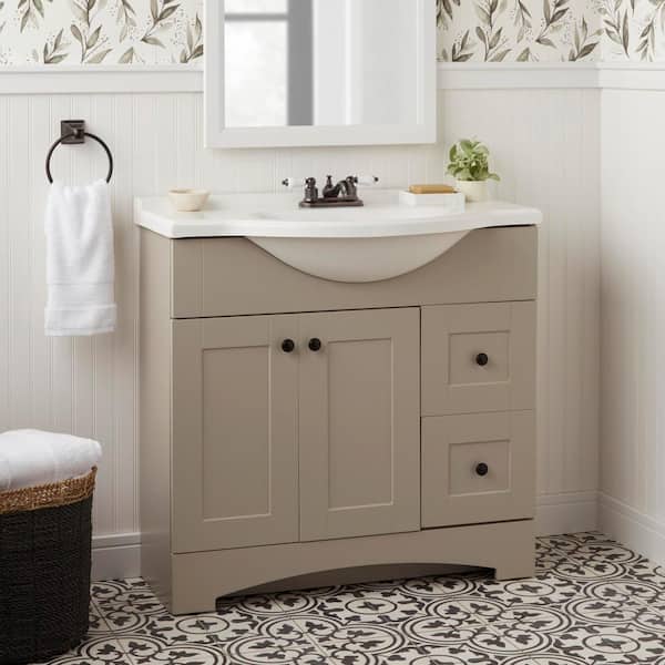 Teapot 4 in. Centerset Double-Handle Low-Arc Bathroom Faucet in Bronze