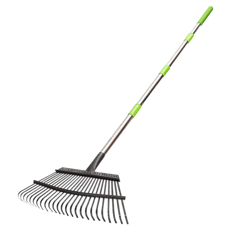 Misopily 65 in. Long Stainless Steel Handle Metal Rake for Leaves