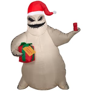 42.13 in. H x 24.21 in. L x 10.83 in. W Christmas Inflatable Airblown-Oogie Boogie with Santa Hat and Present-SM-Disney