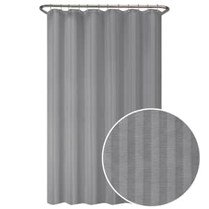 70 in. W x 72 in. L Ultimate Striped Waterproof Fabric Shower Curtain or Liner, Grey