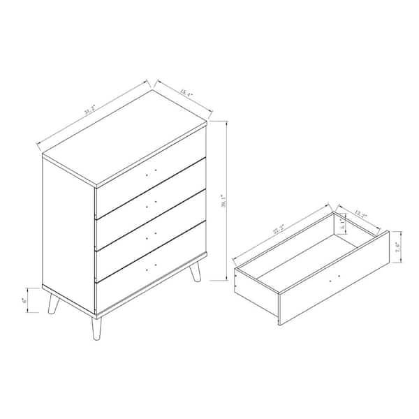 Furniture of America Cordero II 4-Drawer Dark Gray Chest of Drawers (39.25  in. H x 31.25 in. W x 15.5 in. D) IDI-Y2006B - The Home Depot
