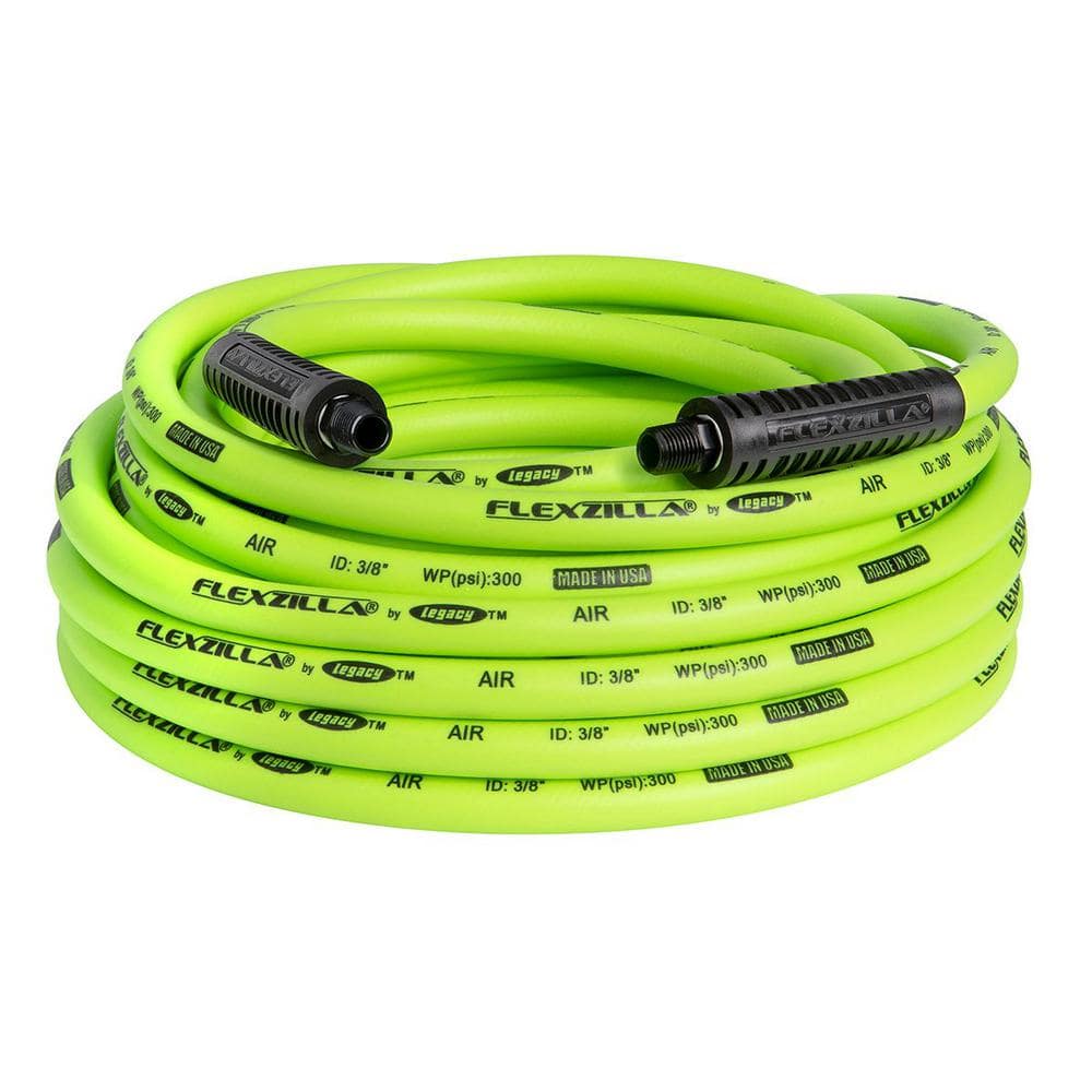 Flexzilla 3/8 in. x 50 ft. Air Hose with 1/4 in. MNPT Fittings HFZ3850YW2 -  The Home Depot