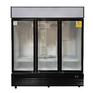 GDM series 72 in. W 56.5 cu. ft. Commercial Refrigerator Reach In Merchandiser Cooler with Three Glass Doors in White