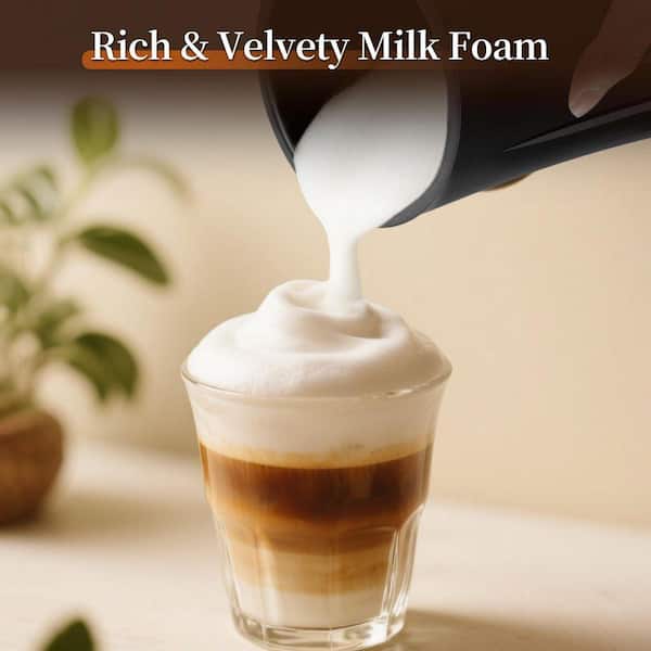 JFVKAF 4-in-1 Electric Milk Frother and Steamer for Coffee, Hot or
