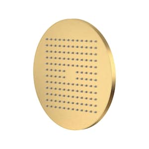 Modern 1-Spray Patterns with 2.5 GPM 10 in. Wall Mount Fixed Shower Head in Brushed Cool Sunrise