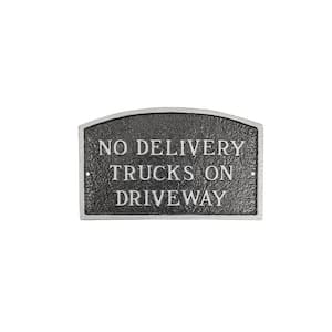 No Delivery Trucks on Driveway Standard Arch Statement Plaque-Swedish Iron