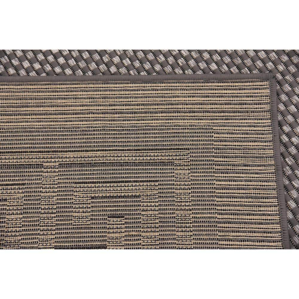 Gray Rectangular Synthetic Outdoor Washable Area Rug