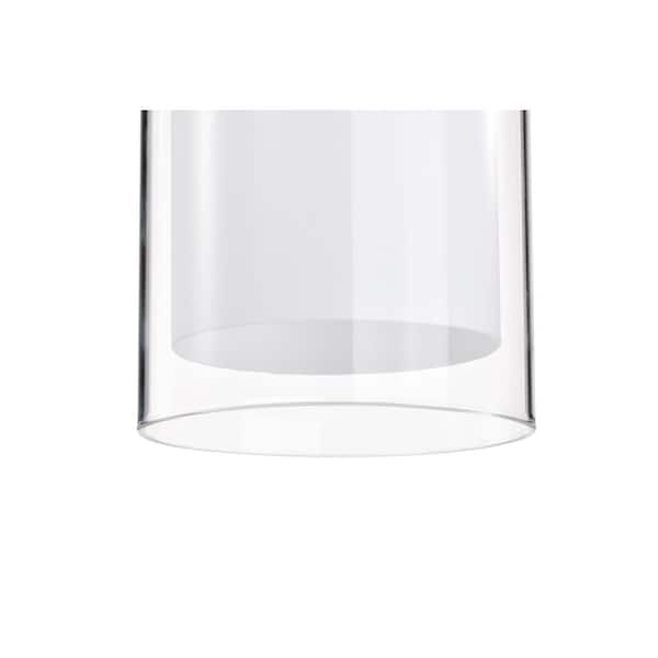 Edvivi Avenue 1-Light Brushed Nickel Mini Pendant with Clear Glass
