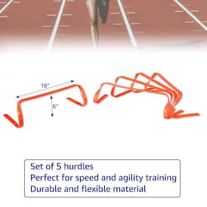 6 in. Flat Speed Training Hurdles, Orange (Set of 5)